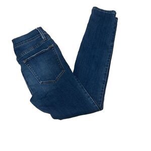 Frame Denim Le High Skinny Denim Jeans Serrano Black Piping Sz 24 Stretch